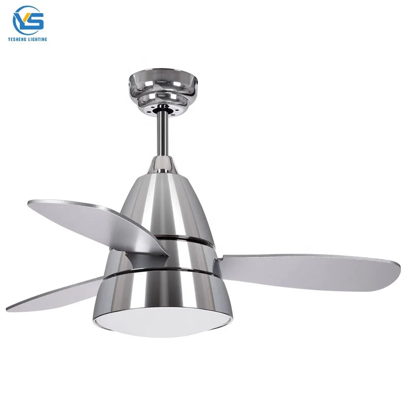 DE Techo 42 Inch Outdoor Electric Ceiling Fan Light with Remote Control LED Nickel/Gold Finish