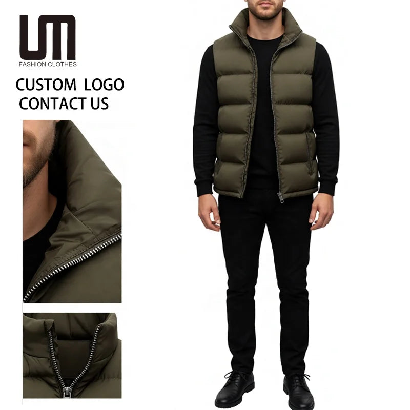 Customized Logo New Arrivals Men Casual Sleeveless Windproof Outerwear Plus Size 5XL Vest Jackets Coat