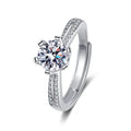 MR83 Wholesale Moissanite Jewelry Custom Ring Paved Micro 4 Claw Setting Solid 925 1CT Moissanite Diamond Ring Female Engagement