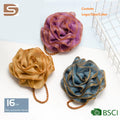 Factory Custom 50g Loofah Sponge Flower Shape Rose Mesh Pouf Exfoliating Shower Bath Sponge Scrubber Ball Luffa Sponge