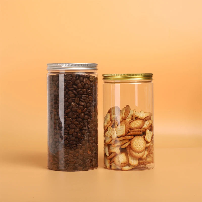 Wholesale Plastic Jars 32oz Food Chocolate Round Container 710ml 940ml Plastic Bottles With Custom Gold Silver Lids