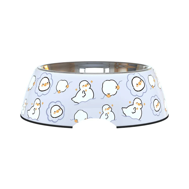 Stainless Steel Cat Dog Bowl Pet Feeding Dessert Snack Dish Plate Double-layer Anti-slip Pet Cat Food Water Bowl