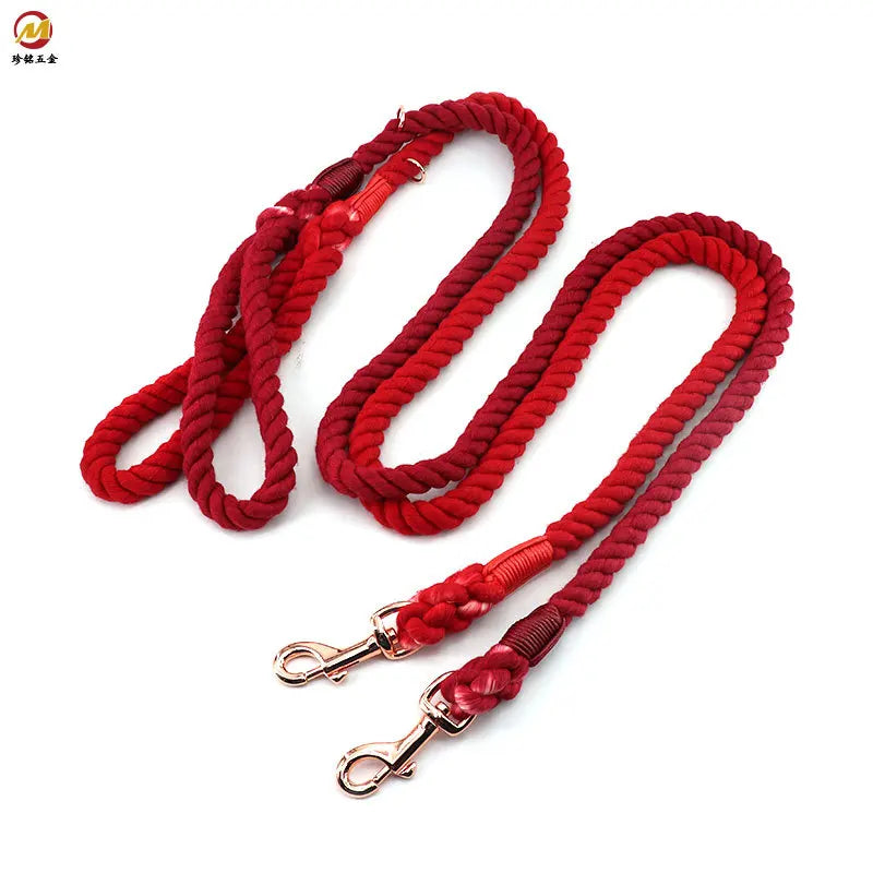 2024 Luxury Heavy Training Multicolor Walking Custom Sublimation Colorful Fashion 100% Cotton Dog Braided Dog Leash