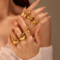 Modern New 18k Gold Plated Stainless Steel Waterproof Fashion Jewelry Adjustable Rings for Custom Stainless Steel Rings