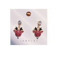 Rinhoo Exquisite Rhinestone Christmas Earrings Women's Deer Socks Bell Snowflake Enamel Earring New Year Party Jewelry Gifts