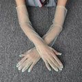 Wholesale 55cm DIY Tulle Plain Bridal Wedding Dress Transparent Opera Banquet Party Photo Dance Party Gloves