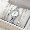 Wholesale Luxury Women Wristwatches Ladies Fashion Female Silver Bracelet Quartz Watches Set