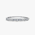 Ailmay New Style Fashion 925 Sterling Silver Simplicity Dazzling Rectangle CZ Stackable Rings for Women Statement Jewelry Gift