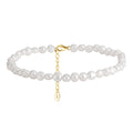 RINNTIN SA39 Silver Gold Natural Freshwater Pearls Chain Anklet Beach Adjustable Chain Anklet Foot Jewelry