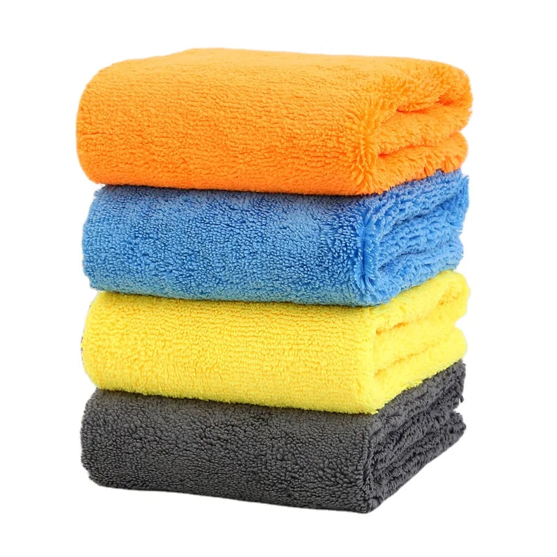 Hot Sell Wholesale Custom logo Double-sided Color Water-absorbent Soft Cutting Edge Microfiber Wool and Low Hair Cleaning Cloth