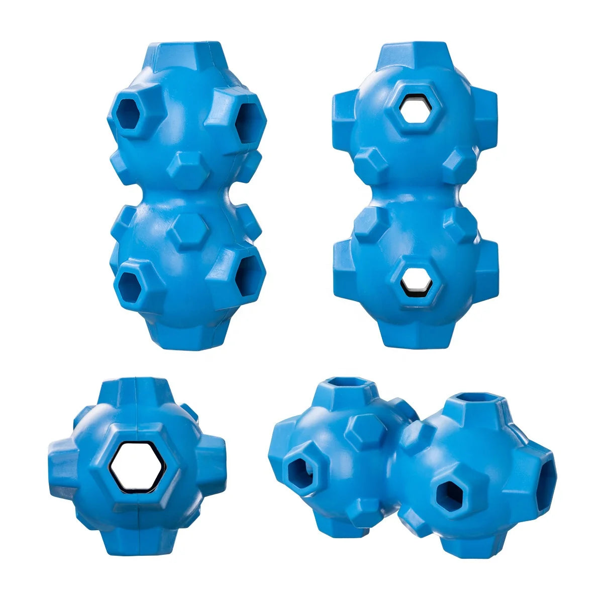 Funny Polygonal Peanut Rubber Chew Toy for Pets Interactive Dog Training Grinding Teeth Toy with Bite-Resistance Leaky Food Toy