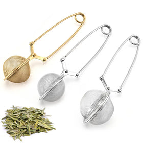 4.5cm Silver Loose Leaf Tea Ball Infuser Tea Filter Tong Mulling Spices Stainless Steel Strainer with Handle