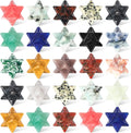 Merkaba Star Crystal Worry Stones Mini Healing Crystals Carved Chakra Quartz Stone for Witchcraft Meditation Balancing