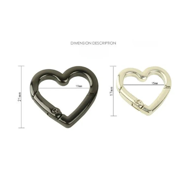 Heart Opening Spring Ring Love Keychain Color Zinc Alloy Love Spring Buckle Jewelry Accessories Hanging Buckle