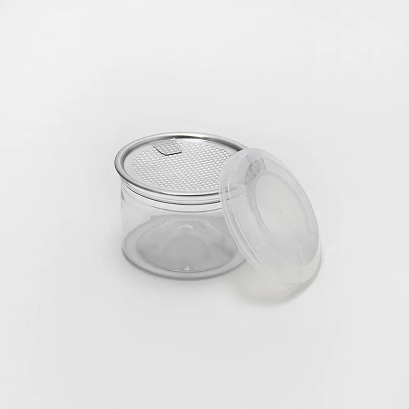 200ml 350ml PET Food Grade Small Clear Plastic Can Peel-Off Aluminum Lid Nuts Jars for Salad for Cookies Chocolate Packaging