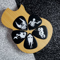 Wholesale Private Label Custom Design Black Fire Skull Celluloid Sheet Digital Color Printed Waterproof Durable Guitar/Bass Pick