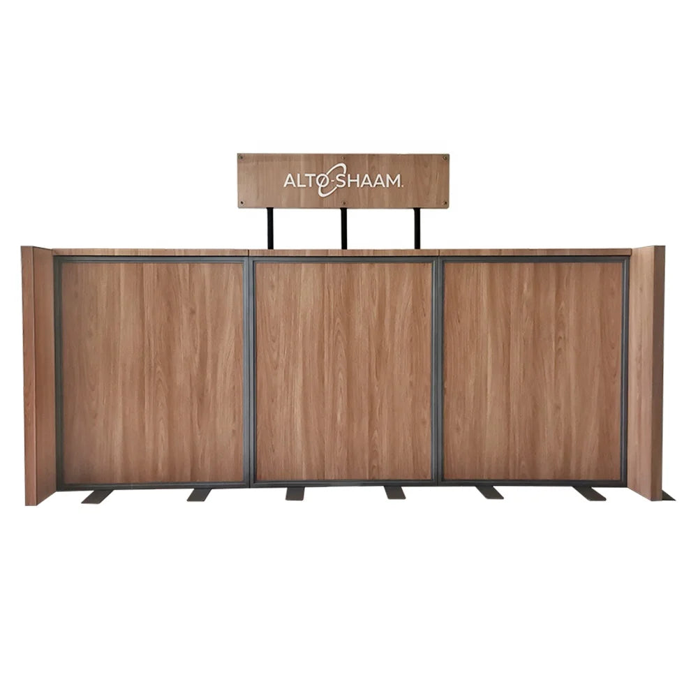Customized Reception Counter Front Desk Retail Store Reception Wooden Metal Checkout Counter