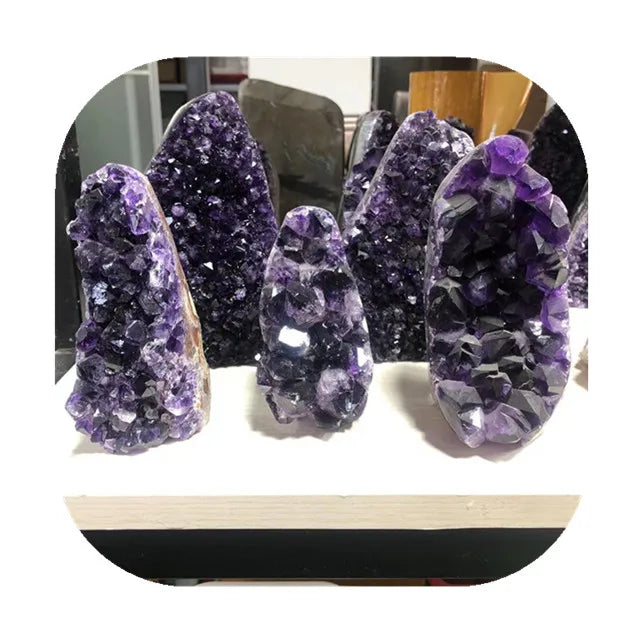 Wholesale Natural Carved Crystal Geodes Uruguay Amethyst Cluster Standing Stones for Home Decor