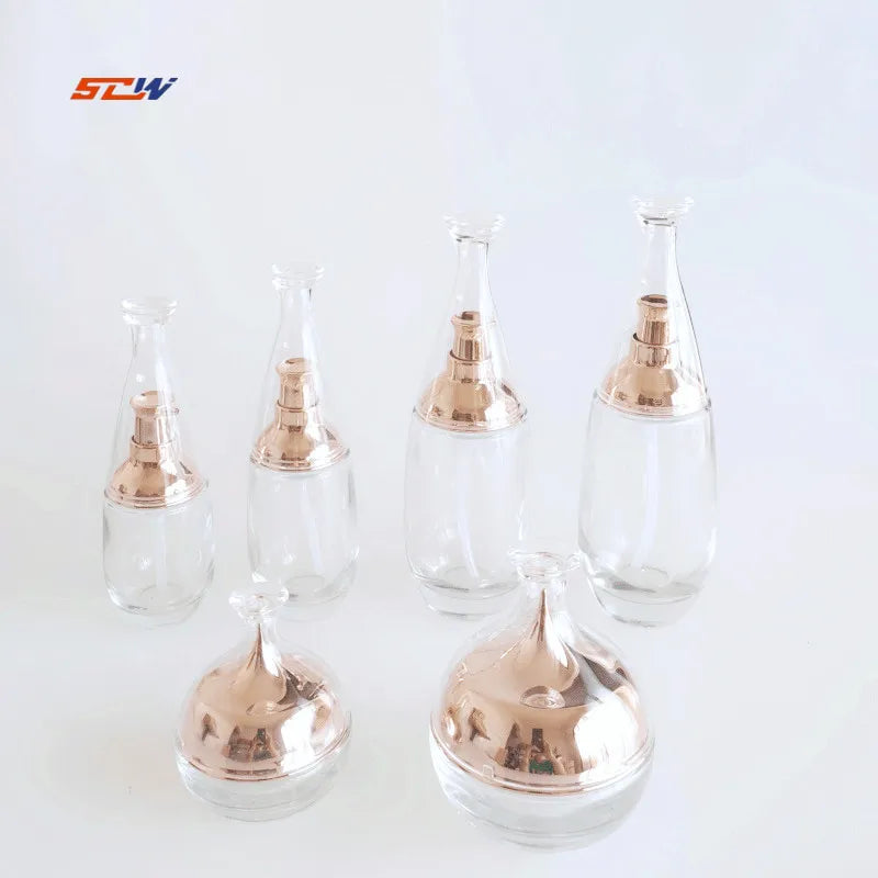 30g 50g Cream Jar 40ml 60ml 100ml 120ml Water Drop Glass Bottle Lotion Glass Bottle
