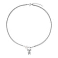 High Polished Stainless Steel Jewelry Double Chain Zircon Shell Bead Tooth Pendant Necklaces P213272