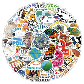 50PCS Plant Animals Earth Save Green Environment protection Sticker