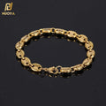 NUOYA Custom Hip Hop Bangle Bracelet Stainless Steel Gold Plated Pig Nose Chain Link Jewelry for Women Fashion Gift Wholesale