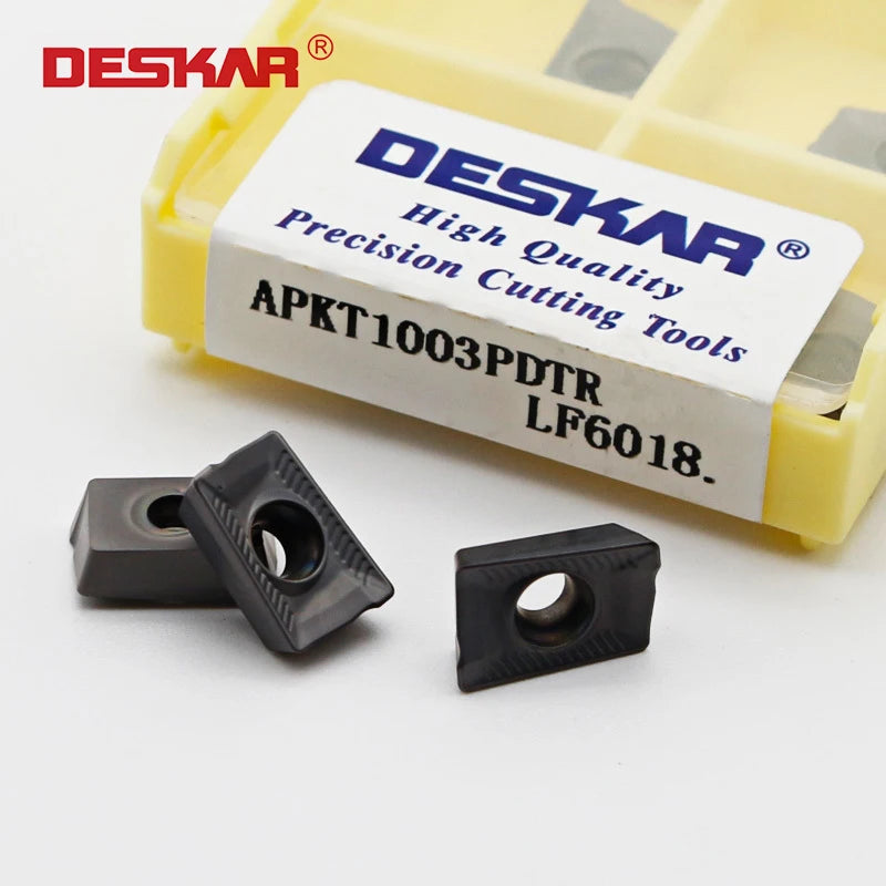 DESKAR CNC Lathe Carbide Inserts Turning Tools Machining Milling Cutter Blade APKT1003PDTR LF6018