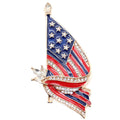 Free Shipping Newest Flag Shape Brooch Multi Color Bow Patriotic Brooches for USA Decoration American Flag Shape Brooch Pin