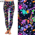 Hot Sale Custom Print Autumn Winter Dark Color Paint Splatter Printed Leggings Buttery Soft High Yoga Waist Leggings
