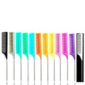 Stainless Steel Flat Hair Combs with Nylon Teeth Non-Disposable for Home Hairdressing & Makeup