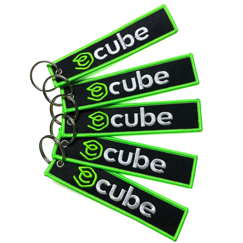 Custom Soft Diy Keychains 3d Embroidery Anime Jet Tag Metal Woven Cute Embroidery Fabric Keychain With Tag