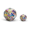 Factory Wholesale Giant Metal D20 33mm Game Die 20 Sided Dnd Dice Rainbow D&D Dice Purple Green Blue Stripes