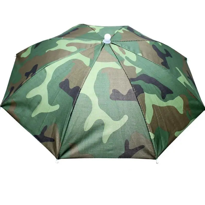 Custom Logo 8K Diameter 50cm Portable Rain Head Umbrella Hat Green Outdoor Sun Shade  Fishing Travel Cap Umbrellas