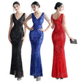 19608# High Quality Gowns for Women Evening Dresses Bead Tassel Sleeve Sequin Slim Mermaid Long Dresses Women Party Dress