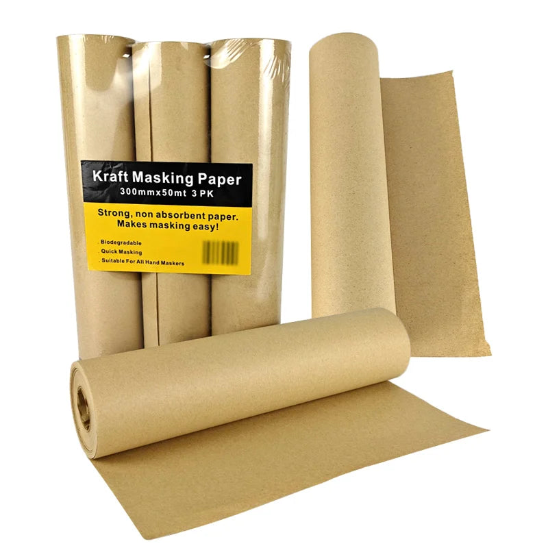 Masking Paper Eco Friendly Craft Kraft Paper Roll  for Automotive Painting Car Construction Surface Protection