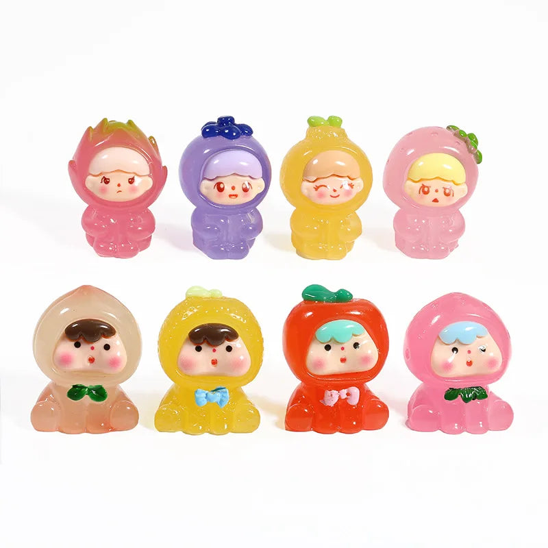 3D Fruit Cub Cartoon Stereo Ornaments Cute DIY Jewelry Accessories for Christmas Micro Landscape Resin Small Food