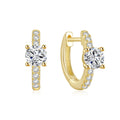 CANNER S925 Sterling Silver Classic Ins Four-Claw Single Large Zircon Huggies Hoop Earrings for Women Wholesale Jewelry