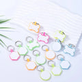 Double-sided Epoxy Silicone Fluorescent Dog Tag Round Hexagonal Bone-shaped Engraved Anti-lost Pet Tag Advertising Gift Keychain