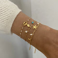 G3838 Wholesale Stainless Steel 18K PVD Gold Plated Minimalist Vacation Bracelet Girls Summer Conch Pearl Shell Charm Bracelets