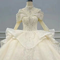 Modern Illusion Luxury Long Sleeve Bridal Ball Gown Wedding Dress Jancember WN048