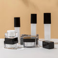 Empty Square White and Black Color 15ml 30ml 50ml 100ml 15g 30g 50g Cream Lotion Pump Acrylic Cosmetic Bottle Packaging