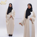 Habib 2025 Sleeve Embroidered Open Abaya Wholesale Blue Heart Front Open Abaya Islamic Clothing