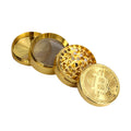 Erliao 50mm-4parts Zinc Alloy Herb Grinder Novel Design Metal Herb Grinder Gold Color Tobaco Grinder for Smoking