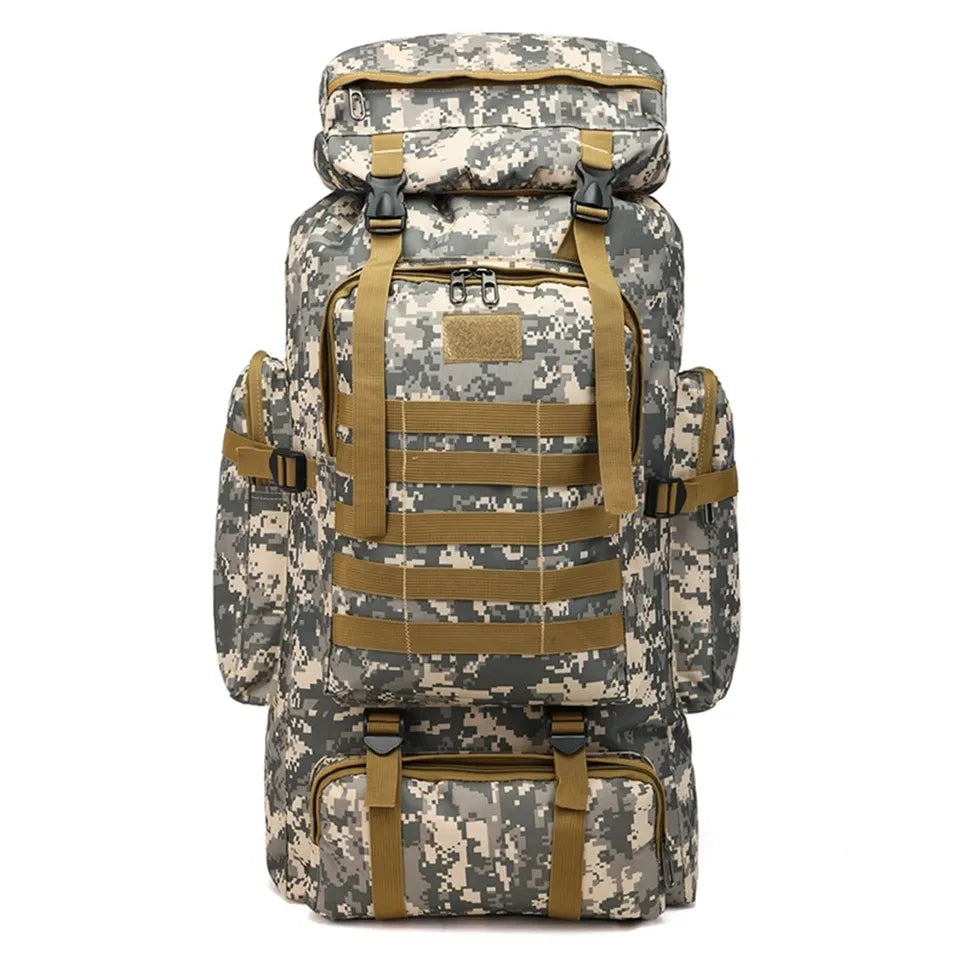 80L Outdoor Sport Camping Trekking Rucksack Climbing Mountaineering Backpack  Large Capacity Camouflage Tactical Backpack