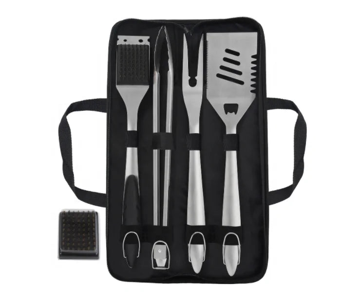 New Design 3/5/7/9/16/18/20 Piece Larger Gatherings Canvas Bag Barbeque Utensils Stainless Steel BBQ Grill Accessories