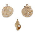 Enamel Pearl Shell Charms Alloy Sea Animal Snail Conch Earring Fashion Jewelry Accessory Fit Women Girls Cute Bracelet for Kids