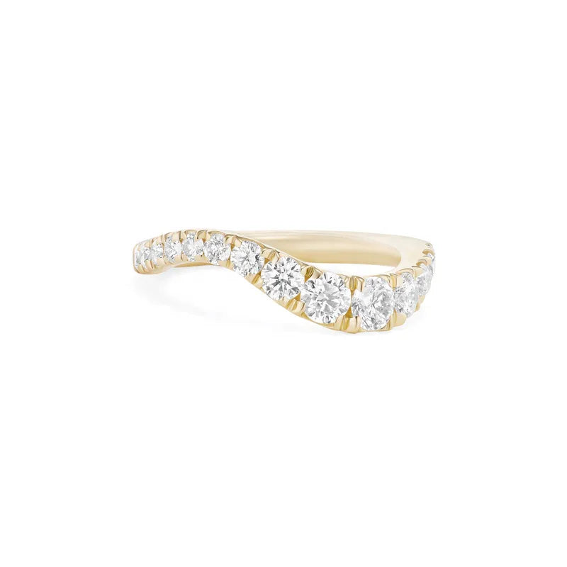 LOZRUNVE 925 Sterling Silver Luxury Graduated Zircon Twisted Wave Fashion Jewelry Ring Women