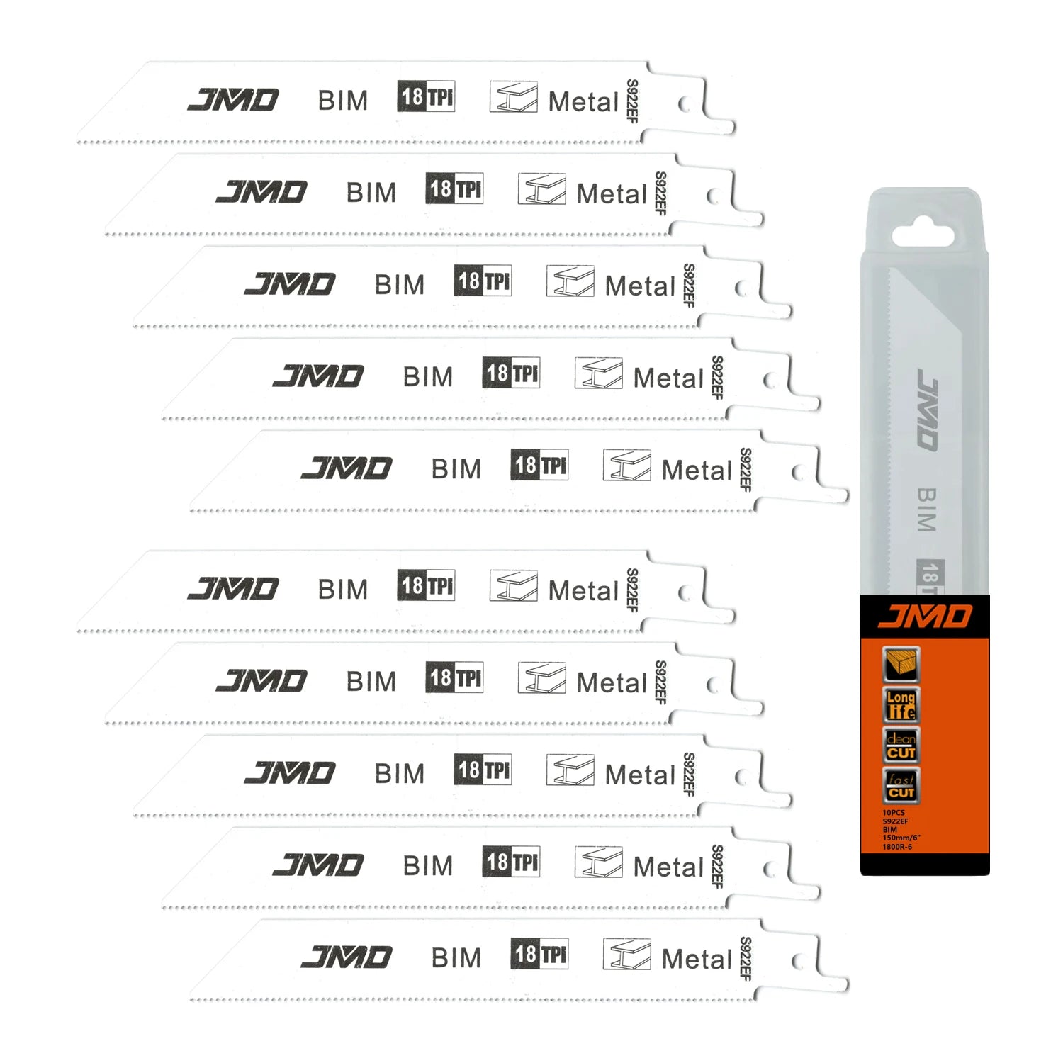 JMD Bi-Metal Reciprocating Saw Blade Milling and Separating 10pcs Reciprocating Saw Blade Sets