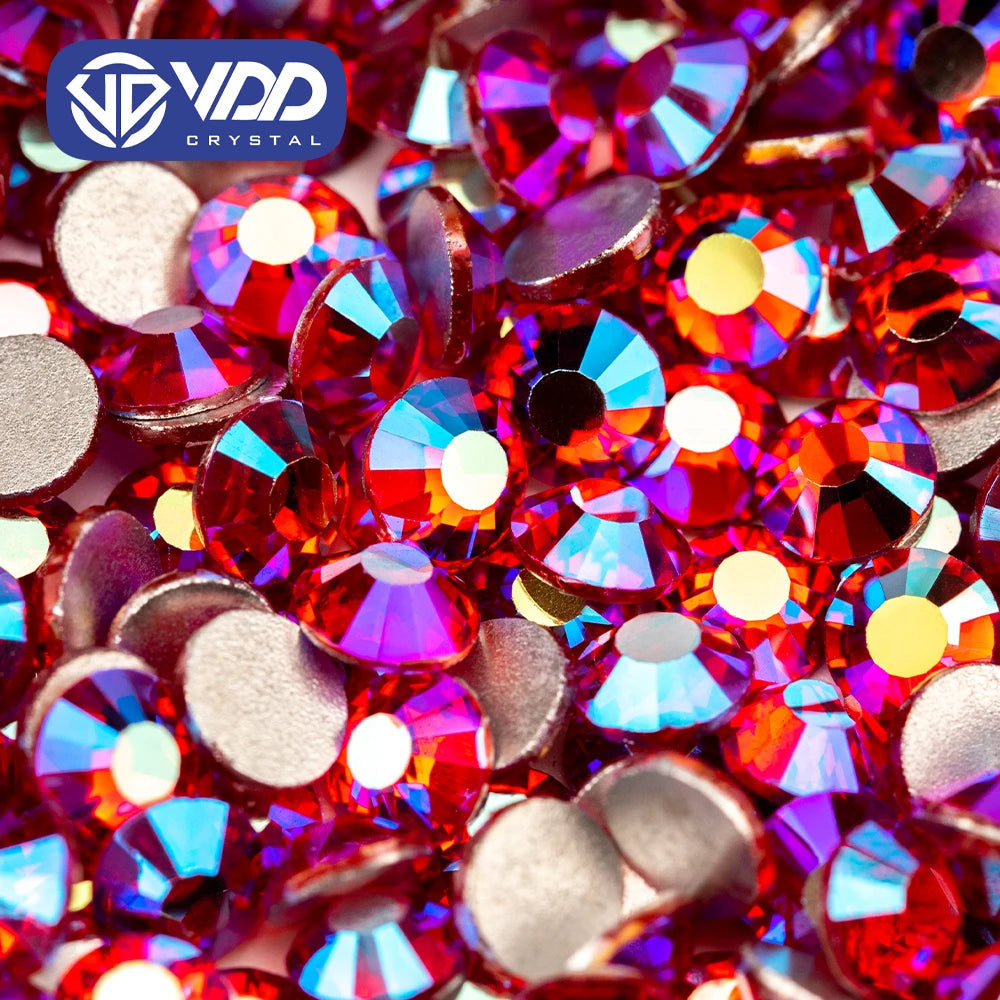 VDD  072 Siam AB SS4-SS30 Glass Rhinestones Crystals Glitter Strass Flat Back Stones For Nail Art Decorations Accessories