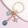 Manufacturer Summer Beach Vacation Baroque Key Ring Mermaid Starfish Shell Conch Pearl Pendant Backpack Bag Key Chain